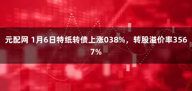 元配网 1月6日特纸转债上涨038%，转股溢价率3567%