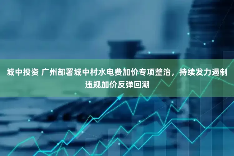 城中投资 广州部署城中村水电费加价专项整治，持续发力遏制违规加价反弹回潮